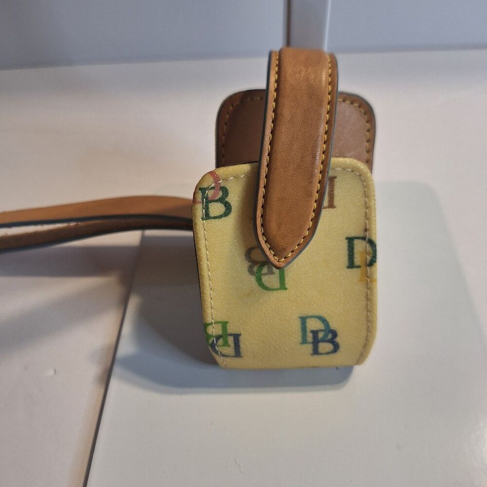 Vintage Dooney And Bourke Coated Monogram Wristlet Phone Holder/ Lipstick Case